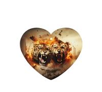 Phayah 4pcs Two Tigers On Fire Pattern Lavender Scent Car Air Fresheners Heart Shape Hanging Fragrance Tablet Closet Shoe Closet Fragrance