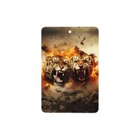 Phayah 4pcs Two Tigers On Fire Pattern Lavender Scent Car Air Fresheners Rectangle Hanging Fragrance Tablet Closet Shoe Closet Fragrance