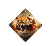 Phayah 4pcs Two Tigers On Fire Pattern Lavender Scent Car Air Fresheners Square Hanging Fragrance Tablet Closet Shoe Closet Fragrance