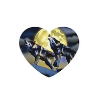 Phayah 4pcs Two Wolves Whistling At The Moon Pattern Lavender Scent Car Air Fresheners Heart Shape Hanging Fragrance Tablet Closet Shoe Closet Fragrance