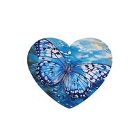 Phayah 4pcs White Butterfly In Blue Pattern Lavender Scent Car Air Fresheners Heart Shape Hanging Fragrance Tablet Closet Shoe Closet Fragrance