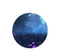 Phayah 4pcs Wildflowers In The Night Field Pattern Lavender Scent Car Air Fresheners Round Shape Hanging Fragrance Tablet Closet Shoe Closet Fragrance
