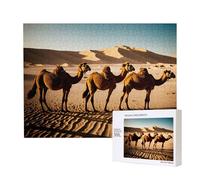 Phayah 500 Piece Adult Puzzle Kids Wooden Puzzle Toy Kit Home Decor 52 X 38 Cm A Herd Of Camel Treads Pattern
