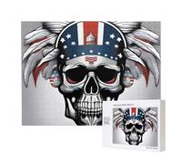 Phayah 500 Piece Adult Puzzle Kids Wooden Puzzle Toy Kit Home Decor 52 X 38 Cm American Skull Pattern