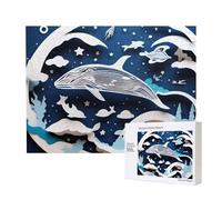 Phayah 500 Piece Adult Puzzle Kids Wooden Puzzle Toy Kit Home Decor 52 X 38 Cm Fantasy Space Whale Pattern