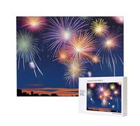 Phayah 500 Piece Adult Puzzle Kids Wooden Puzzle Toy Kit Home Decor 52 X 38 Cm Fireworks in The Sky Pattern