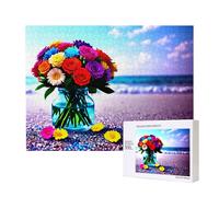 Phayah 500 Piece Adult Puzzle Kids Wooden Puzzle Toy Kit Home Decor 52 X 38 Cm Flower Arrangement Glass Bottle Pattern