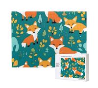 Phayah 500 Piece Adult Puzzle Kids Wooden Puzzle Toy Kit Home Decor 52 X 38 Cm Forest Happy Fox Pattern
