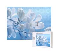 Phayah 500 Piece Adult Puzzle Kids Wooden Puzzle Toy Kit Home Decor 52 X 38 Cm Small White Flowers In Bloom Pattern