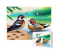 Phayah 500 Piece Adult Puzzle Kids Wooden Puzzle Toy Kit Home Decor 52 X 38 Cm Two Mandarin Ducks Pattern