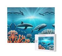 Phayah 500 Piece Adult Puzzle Kids Wooden Puzzle Toy Kit Home Decor 52 X 38 Cm Whales Under The Sea Pattern