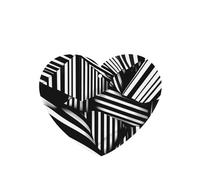 Phayah 6 Pcs Car Fresheners Hanging Black And White Geometric Lines Pattern Lavender Scent Tablets Long Lasting Fragrance Scented Card Heart Shape