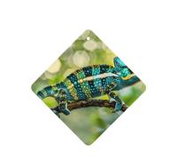 Phayah 6 Pcs Car Fresheners Hanging Chameleon On Branch Pattern Lavender Scent Tablets Long Lasting Fragrance Scented Card Square