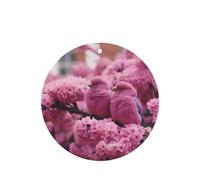 Phayah 6 Pcs Car Fresheners Hanging Cherry Blossom And Tits Pattern Lavender Scent Tablets Long Lasting Fragrance Scented Card Round Shape