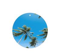 Phayah 6 Pcs Car Fresheners Hanging Coconut Grove By The Sea Pattern Lavender Scent Tablets Long Lasting Fragrance Scented Card Round Shape