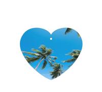 Phayah 6 Pcs Car Fresheners Hanging Coconut Grove By The Sea Pattern Lavender Scent Tablets Long Lasting Fragrance Scented Card Heart Shape