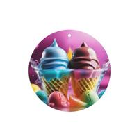 Phayah 6 Pcs Car Fresheners Hanging Cool Ice Cream Pattern Lavender Scent Tablets Long Lasting Fragrance Scented Card Round Shape