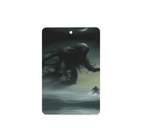 Phayah 6 Pcs Car Fresheners Hanging Demon On The Ocean Pattern Lavender Scent Tablets Long Lasting Fragrance Scented Card Rectangle