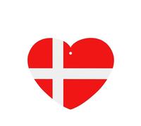 Phayah 6 Pcs Car Fresheners Hanging Denmark Danish Flag Pattern Lavender Scent Tablets Long Lasting Fragrance Scented Card Heart Shape
