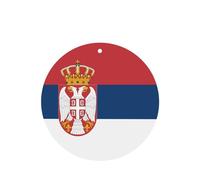 Phayah 6 Pcs Car Fresheners Hanging Flag Of Serbia Pattern Lavender Scent Tablets Long Lasting Fragrance Scented Card Round Shape
