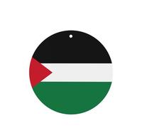 Phayah 6 Pcs Car Fresheners Hanging Flag Of The State Of Palestine Pattern Lavender Scent Tablets Long Lasting Fragrance Scented Card Round Shape