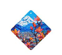 Phayah 6 Pcs Car Fresheners Hanging Flowers On A Stranger'S Path Pattern Lavender Scent Tablets Long Lasting Fragrance Scented Card Square