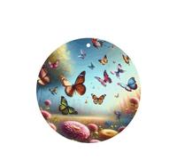 Phayah 6 Pcs Car Fresheners Hanging Garden Butterfly Swarm Pattern Lavender Scent Tablets Long Lasting Fragrance Scented Card Round Shape
