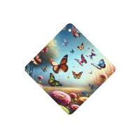Phayah 6 Pcs Car Fresheners Hanging Garden Butterfly Swarm Pattern Lavender Scent Tablets Long Lasting Fragrance Scented Card Square