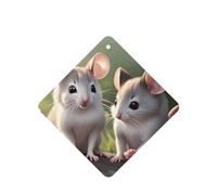 Phayah 6 Pcs Car Fresheners Hanging Mouse In Love Pattern Lavender Scent Tablets Long Lasting Fragrance Scented Card Square
