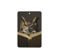 Phayah 6 Pcs Car Fresheners Hanging Owl Reading A Book Pattern Lavender Scent Tablets Long Lasting Fragrance Scented Card Rectangle