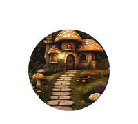 Phayah 6 Pcs Car Fresheners Hanging Path To Mushroom House Pattern Lavender Scent Tablets Long Lasting Fragrance Scented Card Round Shape