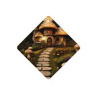 Phayah 6 Pcs Car Fresheners Hanging Path To Mushroom House Pattern Lavender Scent Tablets Long Lasting Fragrance Scented Card Square