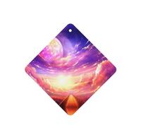 Phayah 6 Pcs Car Fresheners Hanging Purple Sky Pattern Lavender Scent Tablets Long Lasting Fragrance Scented Card Square