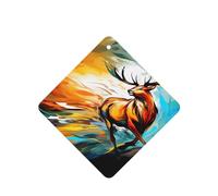 Phayah 6 Pcs Car Fresheners Hanging Red And Yellow Deer Pattern Lavender Scent Tablets Long Lasting Fragrance Scented Card Square