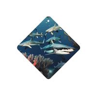 Phayah 6 Pcs Car Fresheners Hanging Sharks Under The Sea Pattern Lavender Scent Tablets Long Lasting Fragrance Scented Card Square