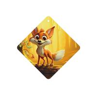 Phayah 6pcs Cartoon Happy Fox Pattern Lavender Scent Car Air Fresheners Square Hanging Fragrance Tablet Closet Shoe Closet Fragrance
