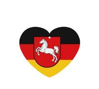 Phayah 6pcs Flag Of Lower Saxony Pattern Lavender Scent Car Air Fresheners Heart Shape Hanging Fragrance Tablet Closet Shoe Closet Fragrance