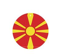 Phayah 6pcs Flag Of Northern Macedonia Pattern Lavender Scent Car Air Fresheners Round Shape Hanging Fragrance Tablet Closet Shoe Closet Fragrance