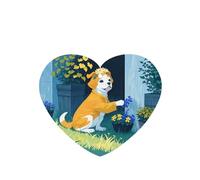 Phayah 6pcs Flower Arrangement Puppy Pattern Lavender Scent Car Air Fresheners Heart Shape Hanging Fragrance Tablet Closet Shoe Closet Fragrance