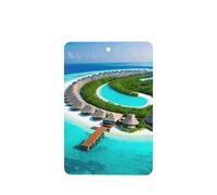 Phayah 6pcs Maldives Scenery Pattern Lavender Scent Car Air Fresheners Rectangle Hanging Fragrance Tablet Closet Shoe Closet Fragrance