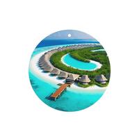 Phayah 6pcs Maldives Scenery Pattern Lavender Scent Car Air Fresheners Round Shape Hanging Fragrance Tablet Closet Shoe Closet Fragrance