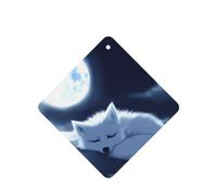 Phayah 6pcs Sleeping Fox Under The Moon Pattern Lavender Scent Car Air Fresheners Square Hanging Fragrance Tablet Closet Shoe Closet Fragrance