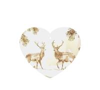 Phayah 6pcs Two Deer In The Snow Pattern Lavender Scent Car Air Fresheners Heart Shape Hanging Fragrance Tablet Closet Shoe Closet Fragrance
