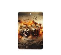 Phayah 6pcs Two Tigers On Fire Pattern Lavender Scent Car Air Fresheners Rectangle Hanging Fragrance Tablet Closet Shoe Closet Fragrance