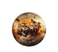 Phayah 6pcs Two Tigers On Fire Pattern Lavender Scent Car Air Fresheners Round Shape Hanging Fragrance Tablet Closet Shoe Closet Fragrance