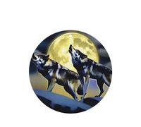 Phayah 6pcs Two Wolves Whistling At The Moon Pattern Lavender Scent Car Air Fresheners Round Shape Hanging Fragrance Tablet Closet Shoe Closet Fragrance
