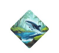 Phayah 6pcs Whale Swimming In The Forest Pattern Lavender Scent Car Air Fresheners Square Hanging Fragrance Tablet Closet Shoe Closet Fragrance