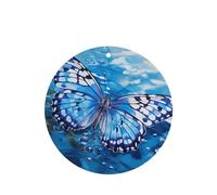 Phayah 6pcs White Butterfly In Blue Pattern Lavender Scent Car Air Fresheners Round Shape Hanging Fragrance Tablet Closet Shoe Closet Fragrance