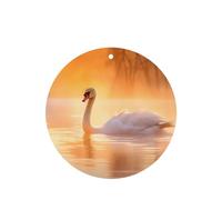 Phayah 6pcs White Swan On Lake Pattern Lavender Scent Car Air Fresheners Round Shape Hanging Fragrance Tablet Closet Shoe Closet Fragrance