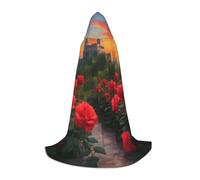 PHAYAH A Beautiful Castle Pattern Halloween Adult Hooded Robe Cape, Women'S Men'S Halloween Dress Up Party Cosplay Costumes Large